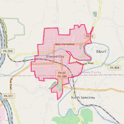 Map of Ellwood City