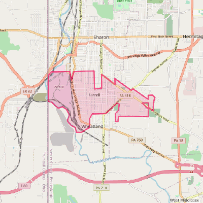 Map of Farrell