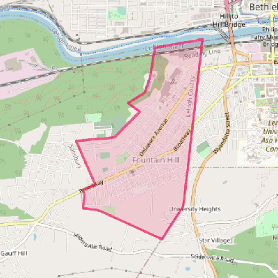 Map of Fountain Hill