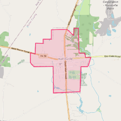 Map of Harrisville