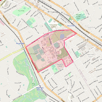 Map of Haverford College