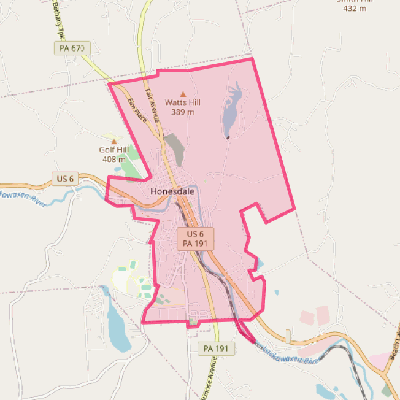 Map of Honesdale