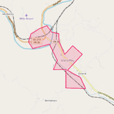 Map of Mahaffey