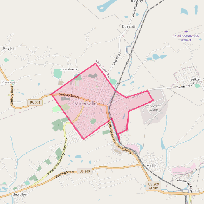 Map of Minersville