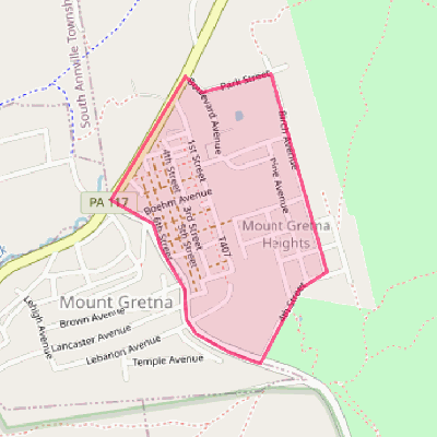 Map of Mount Gretna Heights