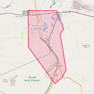 Map of Mount Holly Springs