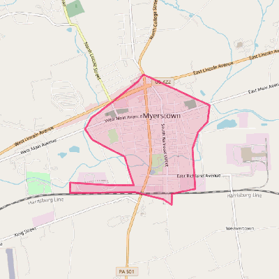 Map of Myerstown