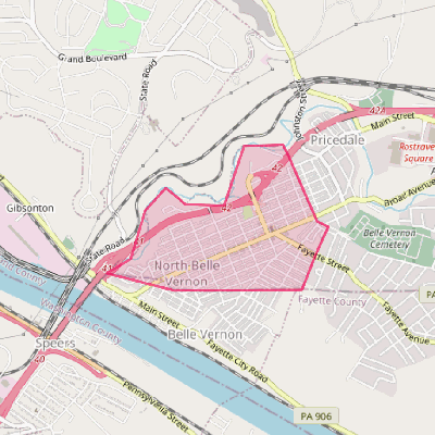 Map of North Belle Vernon