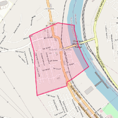 Map of North Charleroi