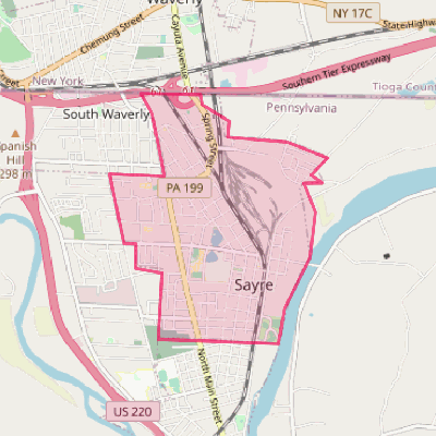 Map of Sayre