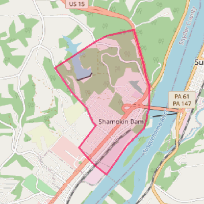 Map of Shamokin Dam