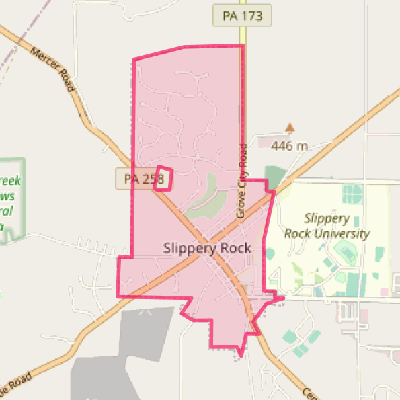 Map of Slippery Rock