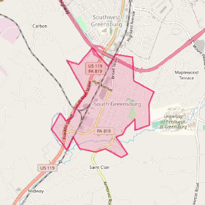 Map of South Greensburg