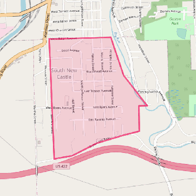 Map of South New Castle