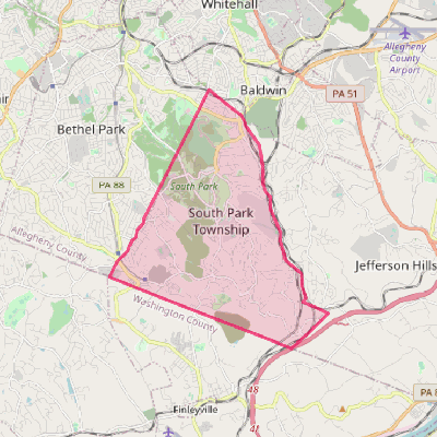 Map of South Park Township