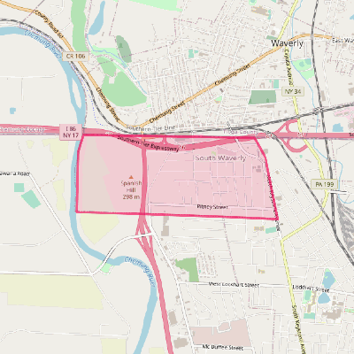 Map of South Waverly