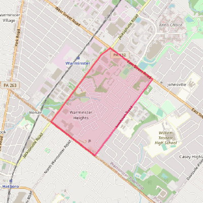 Map of Warminster Heights