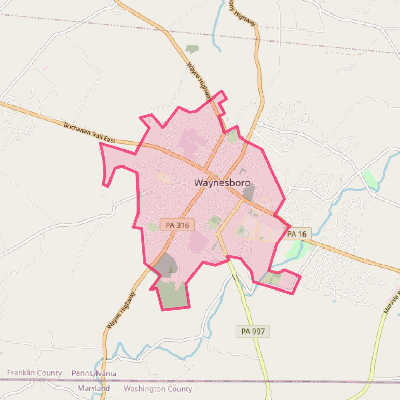 Map of Waynesboro