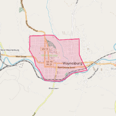 Map of Waynesburg