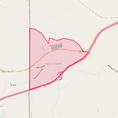 Map of West Alexander