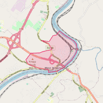 Map of West Brownsville