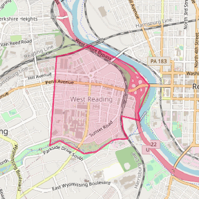 Map of West Reading