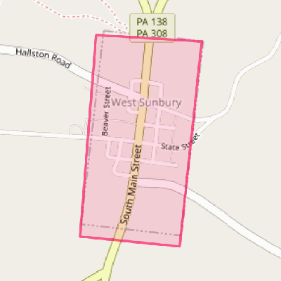 Map of West Sunbury