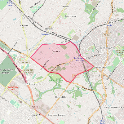 Map of Wyncote