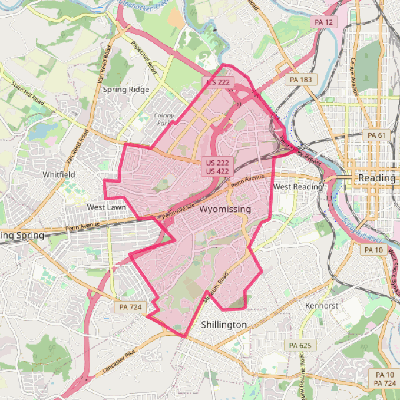 Map of Wyomissing