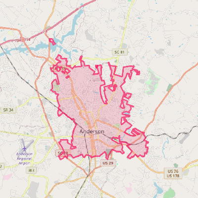 Map of Anderson