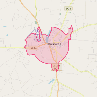 Map of Barnwell