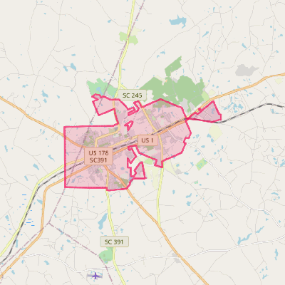 Map of Batesburg-Leesville