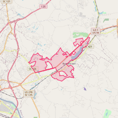 Map of Burnettown