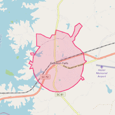 Map of Calhoun Falls