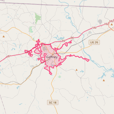 Map of Gaffney