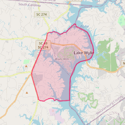 Map of Lake Wylie