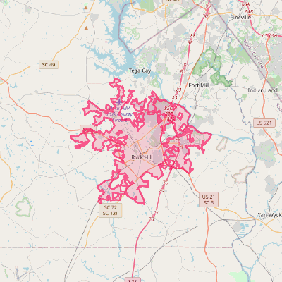 Map of Rock Hill