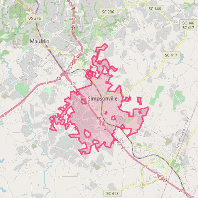 Map of Simpsonville