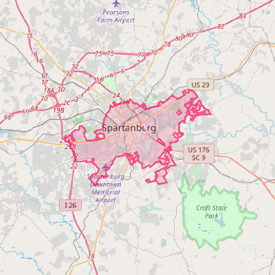 Map of Spartanburg