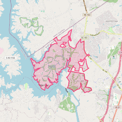 Map of Tega Cay