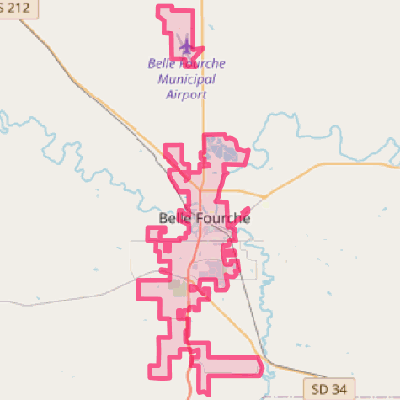 Map of Belle Fourche