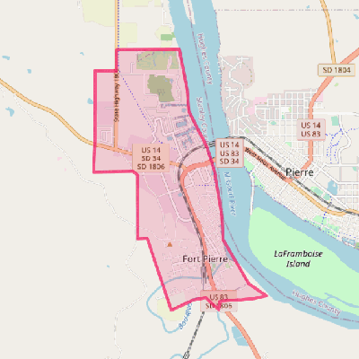 Map of Fort Pierre