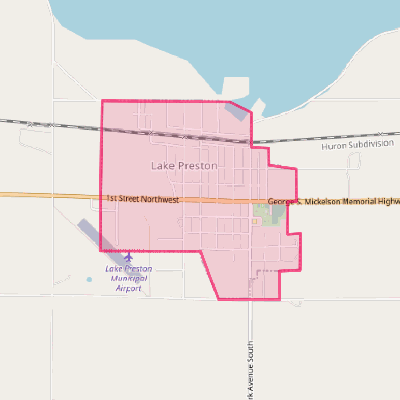 Map of Lake Preston