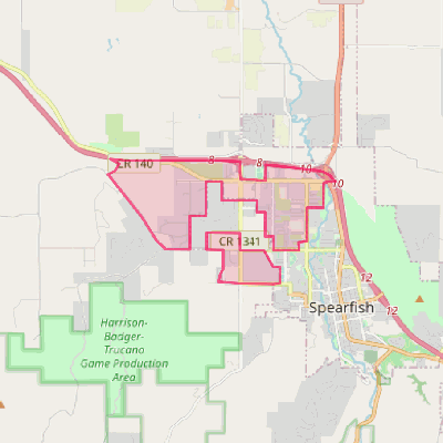 Map of North Spearfish