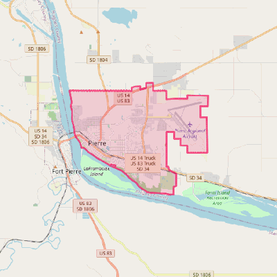 Map of Pierre