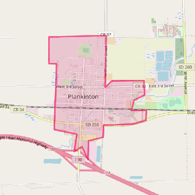 Map of Plankinton