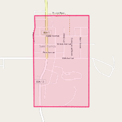 Map of St. Francis