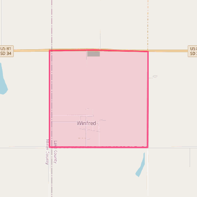 Map of Winfred