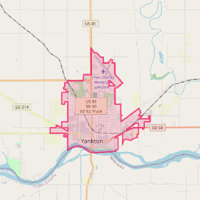 Map of Yankton