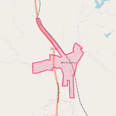 Map of Bethel Springs